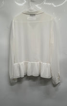 Load image into Gallery viewer, DKNY Womens White Long Sleeve Collared Pintuck Button Front Blouse Top Size XL