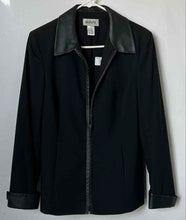 Load image into Gallery viewer, Alfani Womens Black Long Sleeve Collared Full-Zip Jacket Size 10