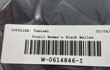 Load image into Gallery viewer, Fossil Womens Black Leather Credit Card Slots Zipper Bifold Wallet