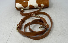 Load image into Gallery viewer, Steve Madden Womens White Brown Cowprint Bottom Studs Pockets Crossbody Bag