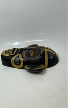 Load image into Gallery viewer, Wood Hand Carved Decorative Wall Art Black Tan Collectible Tribal Mask