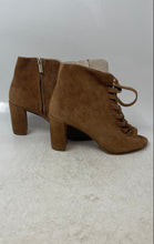 Load image into Gallery viewer, Kenneth Cole Womens Beige Suede Peep Toe Block Heel Ankle Booties Size 7M