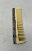 Load image into Gallery viewer, Vintage Silver-Tone Ornate Embossed Raised Floral Design Vanity Hair Comb