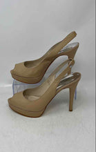 Load image into Gallery viewer, Michael Kors Womens Tan Leather Peep Toe Stiletto Slingback Heels Size 8M