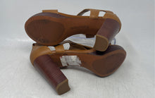 Load image into Gallery viewer, Franco Sarto Womens Caged Myraid Brown Zipper Block Platform Heels Size 6M