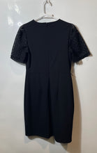 Load image into Gallery viewer, Express Womens Black Short Sleeve Lace Back Zip Mini Dress Size Medium