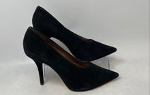 Load image into Gallery viewer, Antonio Melani Womens Black Leather Slip-On Pointed Toe Pump Heels Size 9M