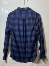 Load image into Gallery viewer, U.S.Polo Assn. Mens Blue Plaid Cotton Long Sleeve Button-Up Shirt Size Small