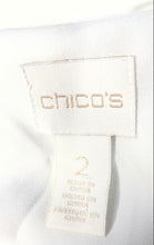 Load image into Gallery viewer, Chico's Womens White Regular Fit 3/4 Sleeve Pullover Blouse Top Size 2