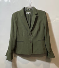 Load image into Gallery viewer, Preston & York Womens Green Long Sleeve Notch Lapel Two-Button Blazer Size 12