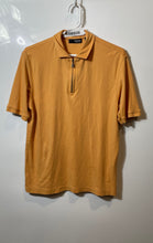 Load image into Gallery viewer, Murano Mens Orange Cotton Short Sleeve Quarter Zip Golf Polo Shirt Size M