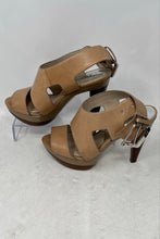Load image into Gallery viewer, Michael Kors Womens Carla Brown Leather Open Toe Platform Sandals Size 4.5 M