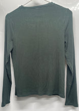 Load image into Gallery viewer, Splendid Womens Green Ribbed Long Sleeve Crew-Neck Pullover Blouse Top Size S
