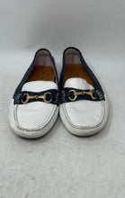 Load image into Gallery viewer, Mercanti Fiorentini Womens White Blue Leather Slip-On Loafer Shoes Size 7.5B