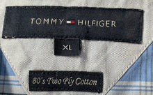 Load image into Gallery viewer, Tommy Hilfiger Mens Blue Plaid 80's Two Ply Cotton Button-Up Shirt Size XL