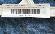 Load image into Gallery viewer, Levi Strauss Womens Blue Cotton Distressed Jean A-Line Skirt Size 24