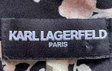 Load image into Gallery viewer, Karl Lagerfeld Womens Black Floral Print Long Sleeve Blouse Top Size XS