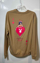 Load image into Gallery viewer, Playboy Mens Brown Crew Neck Long Sleeve Pullover Sweatshirt Size Medium
