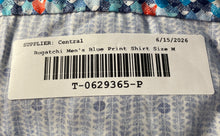 Load image into Gallery viewer, Bugatchi Mens Blue Printed Long Sleeve Collared Button-Up Shirt Size Medium