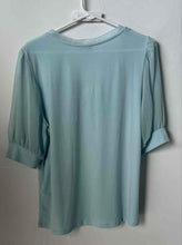 Load image into Gallery viewer, Calvin Klein Womens Sky Blue Short Sleeve V-Neck Pullover Blouse Top Size Medium