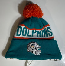 Load image into Gallery viewer, NFL Team Apparel Unisex Green Miami Dolphins Sideline Knitted Beanie Cap W/ Pom