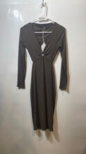 Load image into Gallery viewer, Guess Womens Brown Ribbed Long Sleeve Cut-Out Midi Bodycon Dress Size S With Tag