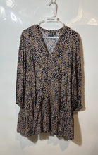 Load image into Gallery viewer, Gap Womens Multicolor Floral Long Sleeve V-Neck Pullover Mini Dress Size L