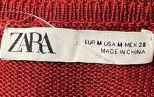 Load image into Gallery viewer, Zara Womens Red Sleeveless Round Neck Knitted Stretch Maxi Dress Size Medium