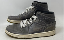 Load image into Gallery viewer, Nike Mens Air Jordan Retro 1 Mid Gray Leather Lace-Up Sneaker Shoes Size 8
