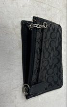 Load image into Gallery viewer, Coach Womens Black Signature Patent Leather Trim Mini Skinny ID Case Wallet