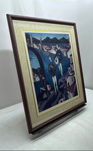 Load image into Gallery viewer, Cubist Village Musicians Cityscape Architectural Signed And Framed Art Print