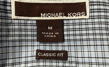 Load image into Gallery viewer, Michael Kors Mens Multicolor Plaid Long Sleeve Classic Fit Button-Up Shirt Sz M