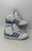 Load image into Gallery viewer, Adidas Kids Forum Mid Retro GX8945 White Blue Lace-Up Sneaker Shoes Size 5