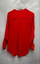 Load image into Gallery viewer, New York & Company Womens Orange 1/4 Zip Long Sleeve Blouse Top Size XS
