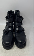 Load image into Gallery viewer, Aldo Mens Zayro Black Leather Lace-Up Triple Buckle Ankle Biker Boots Size 9