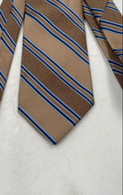 Load image into Gallery viewer, Givenchy Monsieur Mens Brown Blue Striped Adjustable Long Designer Tie