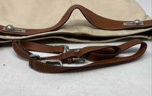 Load image into Gallery viewer, Womens Brown Cream Genuine Leather Inner Pockets Shoulder Bag