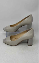 Load image into Gallery viewer, Alex Marie Womens Beige Leather Glitter Slip-On Peep Toe Pump Heels Size 8M