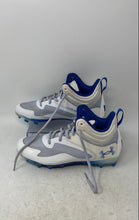 Load image into Gallery viewer, Under Armour Mens Command MC Mid 3025639-102 White & Blue Football Cleats Size 7