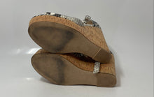 Load image into Gallery viewer, Steve Madden Womens Beige Animal Print Leather Wedge Slingback Sandals Size 5.5
