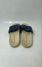 Load image into Gallery viewer, Coach Womens Udele Sport Blue And White Signature Denim Slide Sandals Size 10