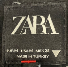 Load image into Gallery viewer, Zara Womens Black Sleeveless Notch Lapel Button Front Cropped Vest Size Medium