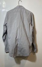 Load image into Gallery viewer, Calvin Klein Mens Gray Striped Slim Fit Long Sleeve Dress Shirt Sz 15.5 34/35 M