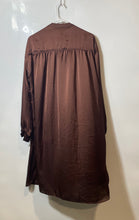 Load image into Gallery viewer, H&M Womens Brown Long Sleeve Band Collar Button Front Midi Dress Size Large