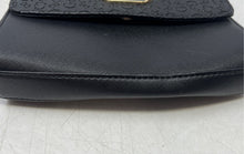 Load image into Gallery viewer, Guess Womens Black Gold Monogram Adjustable Strap Flap Crossbody Bag