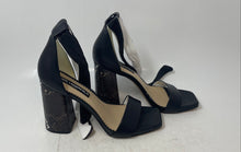 Load image into Gallery viewer, Karl Lagerfeld Paris Womens Black High Block Ankle Strap Heels Size 8