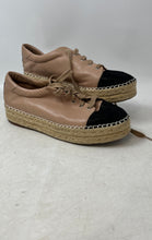 Load image into Gallery viewer, Linea Paolo Womens Beige Black Leather Lace-Up Espadrille Shoes Size 8M