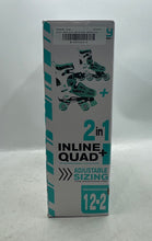 Load image into Gallery viewer, Roller Derby Kids White Green Interchangeable 2-In-1 Quad+Inline Skates Sz 12-2