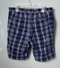 Load image into Gallery viewer, Tommy Hilfiger Mens Blue Plaid Cotton Flat Front Pockets Chino Shorts Size 34