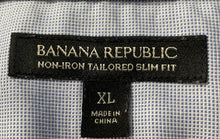 Load image into Gallery viewer, Banana Republic Mens Blue White Gingham Tailored Slim Fit Button-Up Shirt Sz XL
